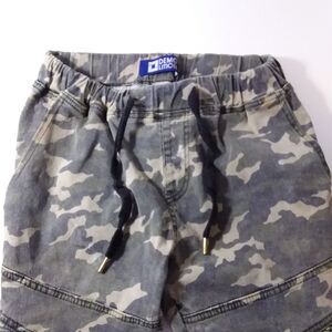 Demolition Brand Camo Pants Stretch Tie Waist Unisex Large